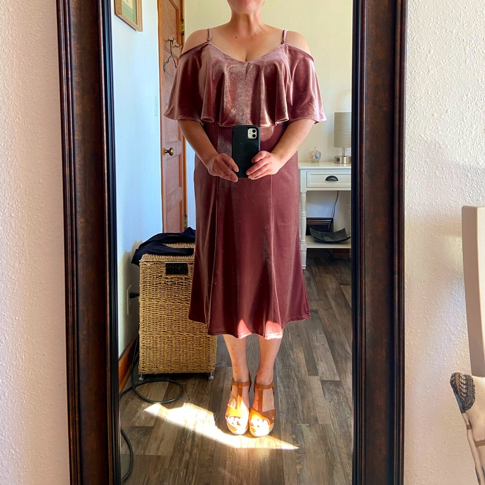 Dusty Rose Velvet Bridesmaid Dress